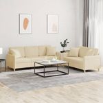 Casa si Gradina - Mobilier - Seturi de mobilier - Seturi living - Set de canapele cu perne, 2 piese, crem, material textil - Infinity.ro
