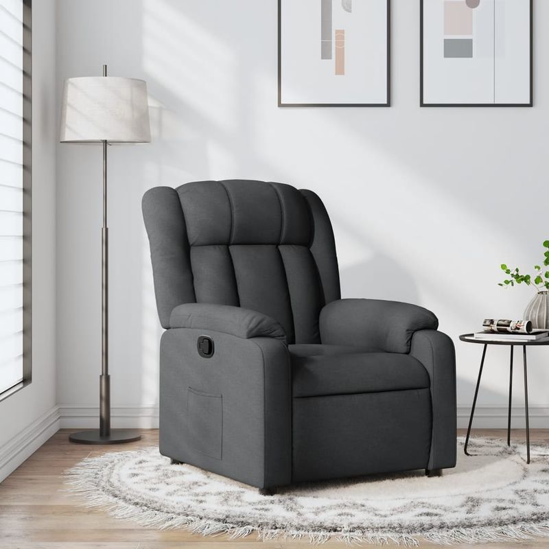 Casa si Gradina - Mobilier - Scaune si fotolii - Fotolii - Fotoliu rabatabil, gri inchis, material textil - Infinity.ro