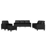 Casa si Gradina - Mobilier - Seturi de mobilier - Seturi living - Set de canapele cu perne, 4 piese, negru, piele ecologica - Infinity.ro