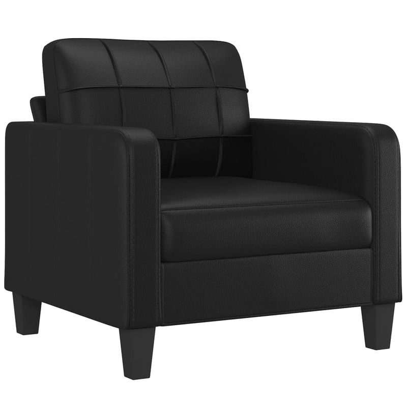 Casa si Gradina - Mobilier - Seturi de mobilier - Seturi living - Set de canapele cu perne, 4 piese, negru, piele ecologica - Infinity.ro