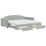 Casa si Gradina - Mobilier - Paturi si accesorii - Paturi - Pat de zi cu extensie si sertare, gri deschis 90x200 cm catifea - Infinity.ro