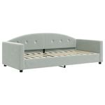 Casa si Gradina - Mobilier - Paturi si accesorii - Paturi - Pat de zi cu extensie si sertare, gri deschis 90x200 cm catifea - Infinity.ro
