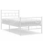 Casa si Gradina - Mobilier - Paturi si accesorii - Paturi - Cadru de pat metalic cu tablie de cap/picioare, alb, 100x190 cm - Infinity.ro