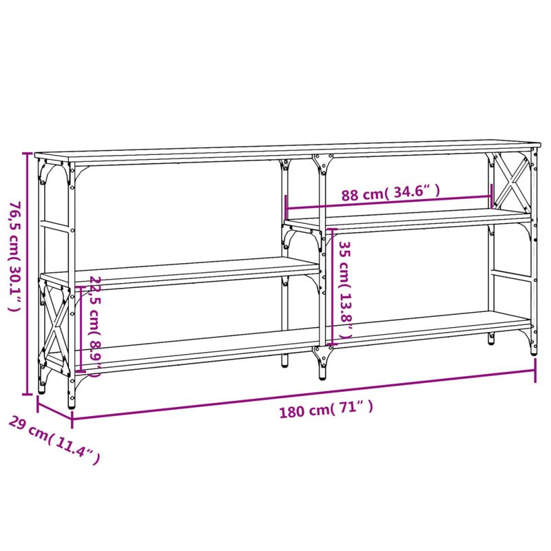 Casa si Gradina - Mobilier - Comode si corpuri - Console - Masuta consola, stejar sonoma, 180x29x76,5 cm, lemn prelucrat - Infinity.ro