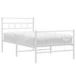 Casa si Gradina - Mobilier - Paturi si accesorii - Paturi - Cadru de pat metalic cu tablie de cap/picioare, alb, 100x190 cm - Infinity.ro