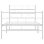 Casa si Gradina - Mobilier - Paturi si accesorii - Paturi - Cadru de pat metalic cu tablie de cap/picioare, alb, 100x190 cm - Infinity.ro