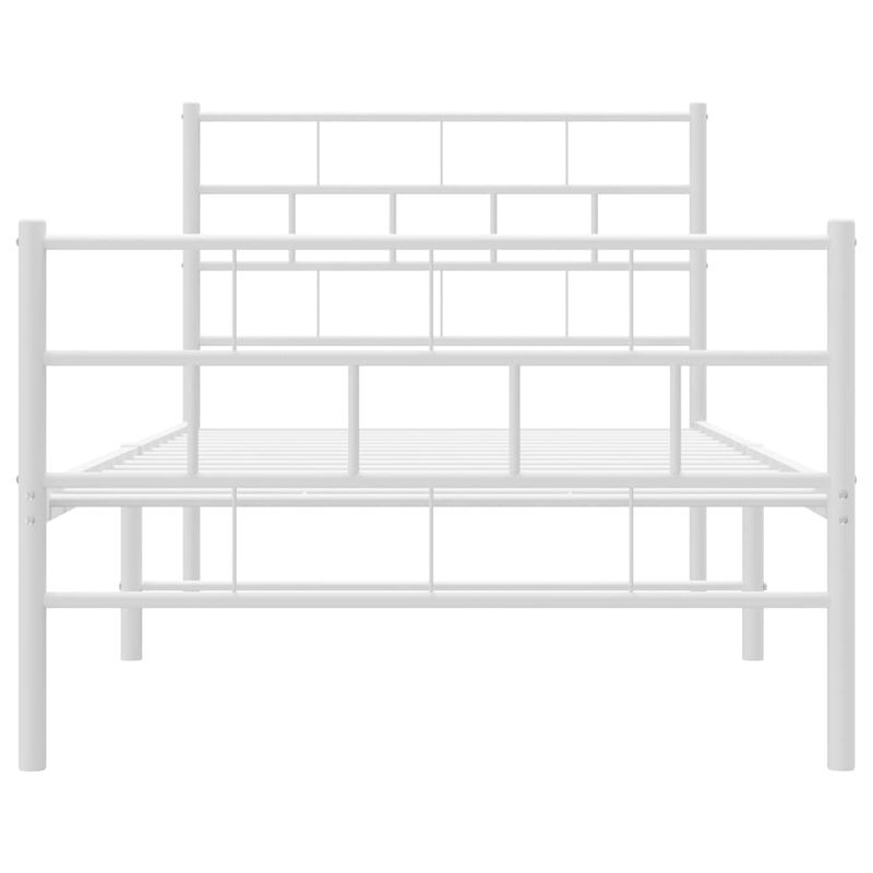 Casa si Gradina - Mobilier - Paturi si accesorii - Paturi - Cadru de pat metalic cu tablie de cap/picioare, alb, 100x190 cm - Infinity.ro