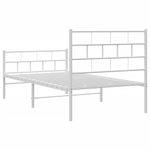 Casa si Gradina - Mobilier - Paturi si accesorii - Paturi - Cadru de pat metalic cu tablie de cap/picioare, alb, 100x190 cm - Infinity.ro
