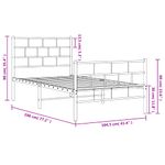 Casa si Gradina - Mobilier - Paturi si accesorii - Paturi - Cadru de pat metalic cu tablie de cap/picioare, alb, 100x190 cm - Infinity.ro
