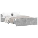 Casa si Gradina - Mobilier - Paturi si accesorii - Paturi - Cadru de pat cu tablie la cap/picioare, gri beton, 135x190 cm - Infinity.ro