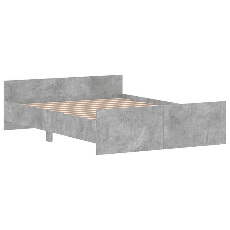 Casa si Gradina - Mobilier - Paturi si accesorii - Paturi - Cadru de pat cu tablie la cap/picioare, gri beton, 135x190 cm - Infinity.ro