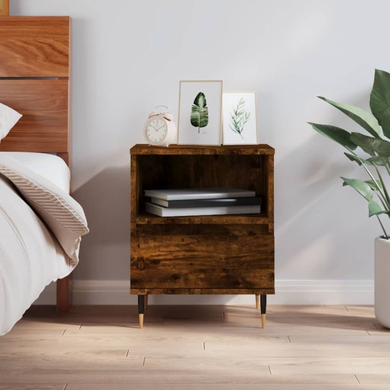 Casa si Gradina - Mobilier - Comode si corpuri - Noptiere - Noptiera, stejar fumuriu, 40x35x50 cm, lemn compozit - Infinity.ro