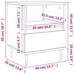Casa si Gradina - Mobilier - Comode si corpuri - Noptiere - Noptiera, stejar fumuriu, 40x35x50 cm, lemn compozit - Infinity.ro