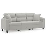 Casa si Gradina - Mobilier - Canapele si coltare - Canapele - Canapea cu 3 locuri si perne, gri deschis, 180 cm, microfibra - Infinity.ro