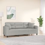 Casa si Gradina - Mobilier - Canapele si coltare - Canapele - Canapea cu 3 locuri si perne, gri deschis, 180 cm, microfibra - Infinity.ro