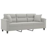 Casa si Gradina - Mobilier - Canapele si coltare - Canapele - Canapea cu 3 locuri si perne, gri deschis, 180 cm, microfibra - Infinity.ro