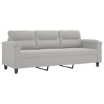 Casa si Gradina - Mobilier - Canapele si coltare - Canapele - Canapea cu 3 locuri si perne, gri deschis, 180 cm, microfibra - Infinity.ro