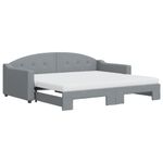 Casa si Gradina - Mobilier - Paturi si accesorii - Paturi - Pat de zi cu extensie si saltele, gri deschis 90x190 cm textil - Infinity.ro