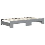 Casa si Gradina - Mobilier - Paturi si accesorii - Paturi - Pat de zi cu extensie si saltele, gri deschis 90x190 cm textil - Infinity.ro