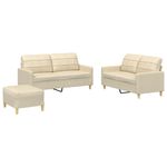 Casa si Gradina - Mobilier - Seturi de mobilier - Seturi living - Set de canapele cu perne, 3 piese, crem, textil - Infinity.ro