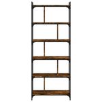 Casa si Gradina - Mobilier - Biblioteci si rafturi - Biblioteci - Biblioteca cu 6 niveluri, stejar fumuriu, 76x32x192 cm, lemn - Infinity.ro