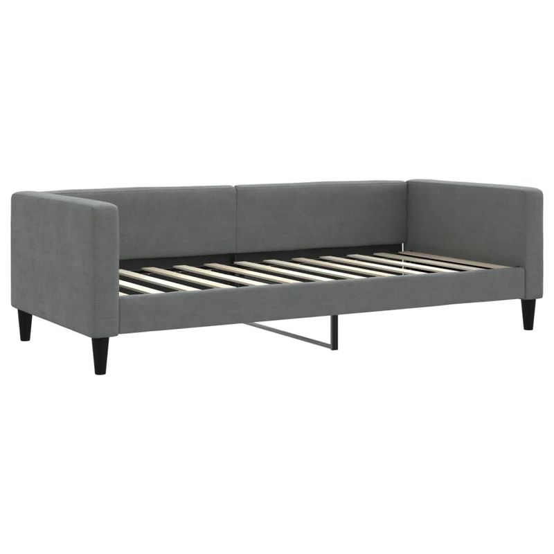 Casa si Gradina - Mobilier - Paturi si accesorii - Paturi - Pat de zi cu extensie si saltele, gri inchis, 90x200 cm, textil - Infinity.ro
