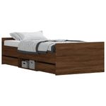 Casa si Gradina - Mobilier - Paturi si accesorii - Paturi - Cadru de pat cu tablie la cap/picioare, stejar maro, 100x200 cm - Infinity.ro