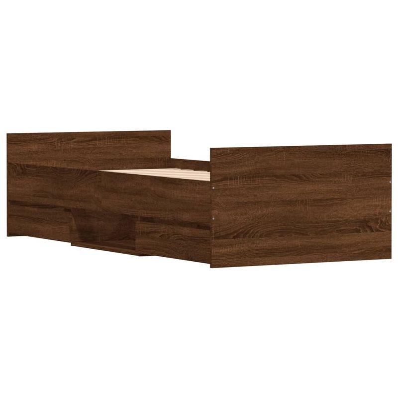 Casa si Gradina - Mobilier - Paturi si accesorii - Paturi - Cadru de pat cu tablie la cap/picioare, stejar maro, 100x200 cm - Infinity.ro