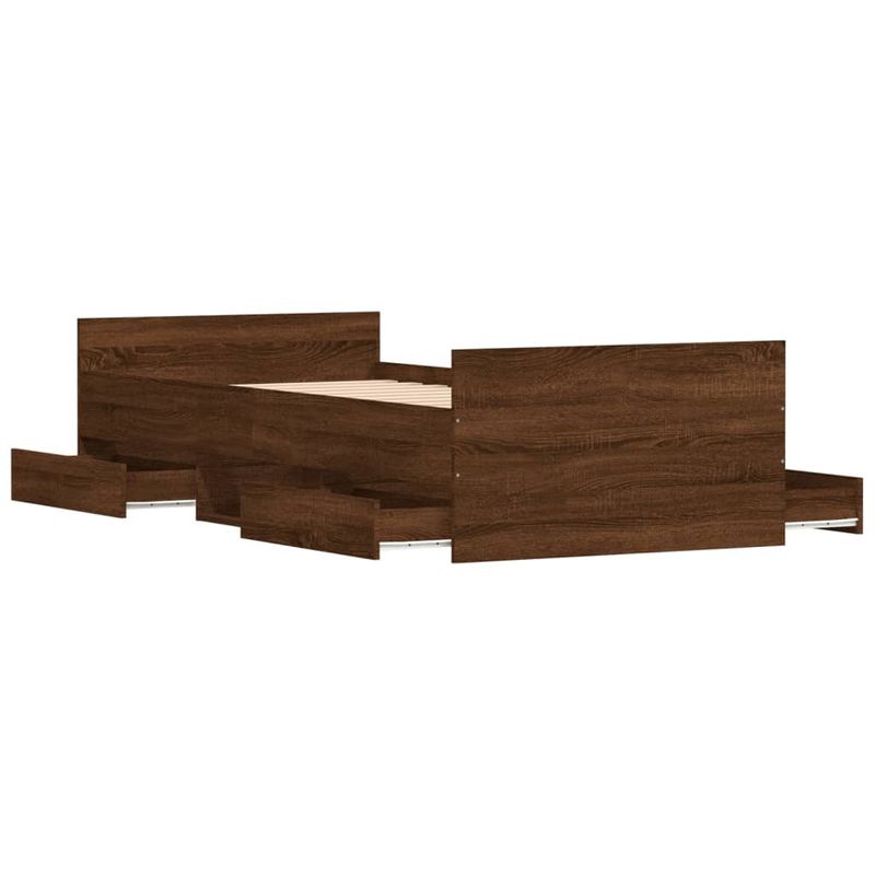 Casa si Gradina - Mobilier - Paturi si accesorii - Paturi - Cadru de pat cu tablie la cap/picioare, stejar maro, 100x200 cm - Infinity.ro