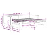 Casa si Gradina - Mobilier - Paturi si accesorii - Paturi - Pat de zi cu extensie si saltele, gri inchis, 90x200 cm, textil - Infinity.ro