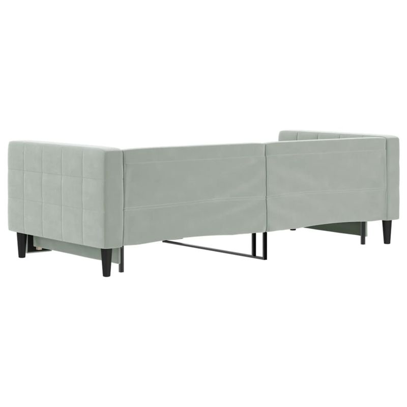 Casa si Gradina - Mobilier - Paturi si accesorii - Paturi - Pat de zi cu extensie, gri deschis, 90x200 cm, catifea - Infinity.ro