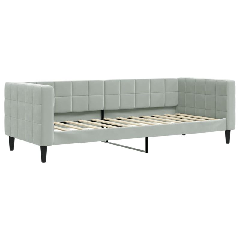 Casa si Gradina - Mobilier - Paturi si accesorii - Paturi - Pat de zi cu extensie, gri deschis, 90x200 cm, catifea - Infinity.ro