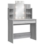 Casa si Gradina - Mobilier - Comode si corpuri - Masute de toaleta - Masa de toaleta cu LED-uri, gri sonoma, 96x40x142 cm - Infinity.ro