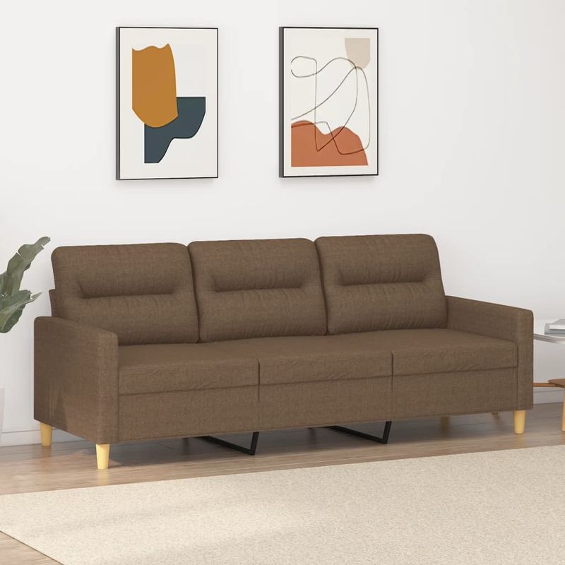Casa si Gradina - Mobilier - Canapele si coltare - Canapele - Canapea cu 3 locuri, maro, 180 cm, material textil - Infinity.ro