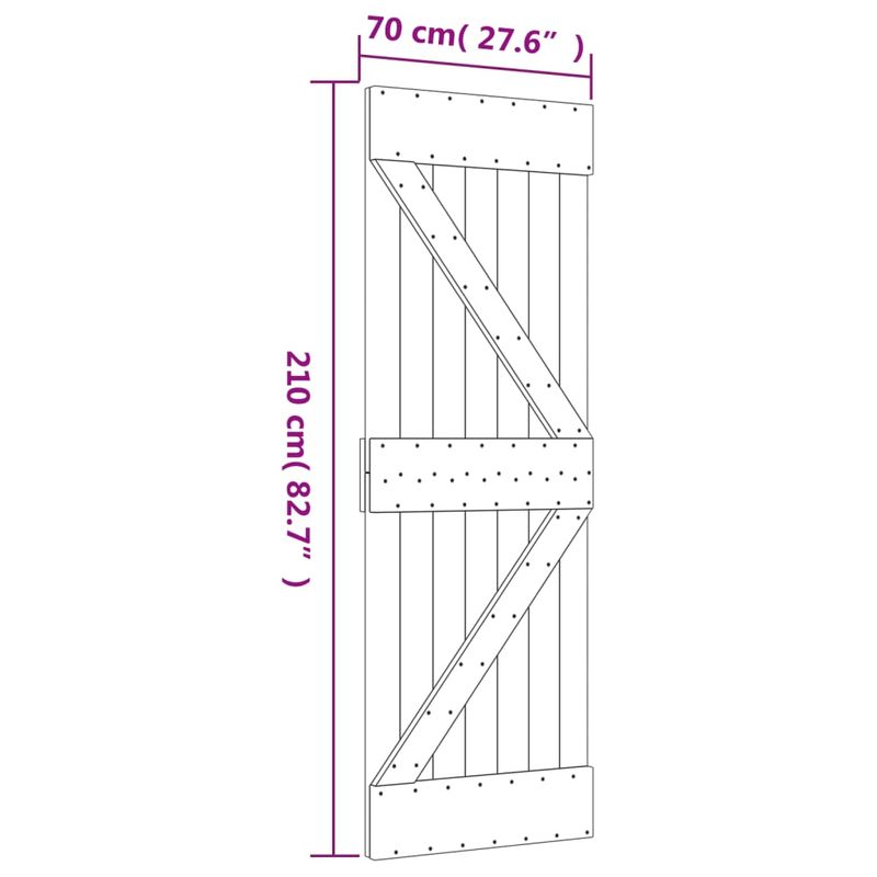 Casa si Gradina - Constructii - Usi interior, exterior si garaj - Usi interior - Usa glisanta cu set de feronerie 70x210 cm, lemn masiv de pin - Infinity.ro