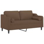 Casa si Gradina - Mobilier - Canapele si coltare - Canapele - Canapea cu 2 locuri cu pernute, maro, 140 cm, textil - Infinity.ro