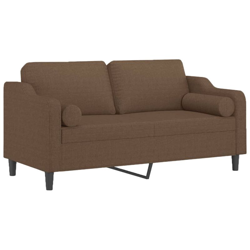 Casa si Gradina - Mobilier - Canapele si coltare - Canapele - Canapea cu 2 locuri cu pernute, maro, 140 cm, textil - Infinity.ro