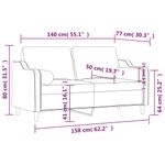 Casa si Gradina - Mobilier - Canapele si coltare - Canapele - Canapea cu 2 locuri cu pernute, maro, 140 cm, textil - Infinity.ro