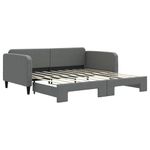 Casa si Gradina - Mobilier - Paturi si accesorii - Paturi - Pat de zi cu extensie, gri inchis, 90x190 cm, textil - Infinity.ro