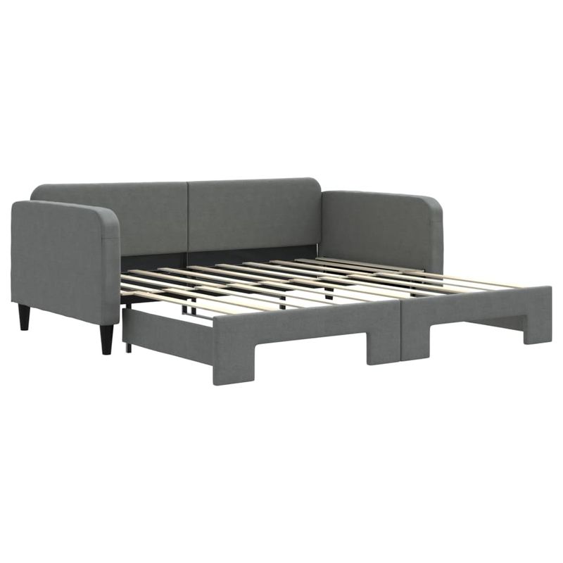 Casa si Gradina - Mobilier - Paturi si accesorii - Paturi - Pat de zi cu extensie, gri inchis, 90x190 cm, textil - Infinity.ro