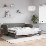 Casa si Gradina - Mobilier - Paturi si accesorii - Paturi - Pat de zi cu extensie, gri inchis, 90x190 cm, textil - Infinity.ro