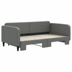 Casa si Gradina - Mobilier - Paturi si accesorii - Paturi - Pat de zi cu extensie, gri inchis, 90x190 cm, textil - Infinity.ro