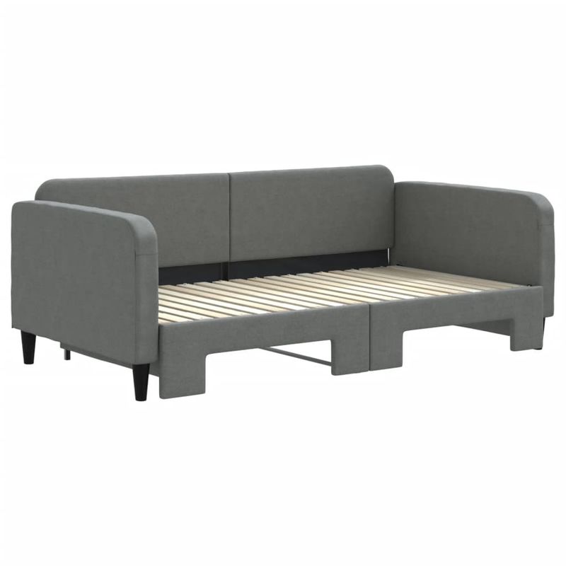 Casa si Gradina - Mobilier - Paturi si accesorii - Paturi - Pat de zi cu extensie, gri inchis, 90x190 cm, textil - Infinity.ro