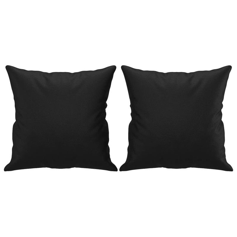 Casa si Gradina - Mobilier - Canapele si coltare - Canapele - Canapea cu 2 locuri cu pernute, negru, 140 cm, piele ecologica - Infinity.ro