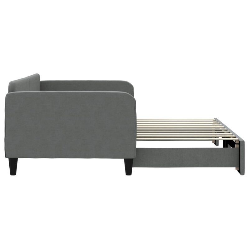 Casa si Gradina - Mobilier - Paturi si accesorii - Paturi - Pat de zi cu extensie, gri inchis, 90x190 cm, textil - Infinity.ro