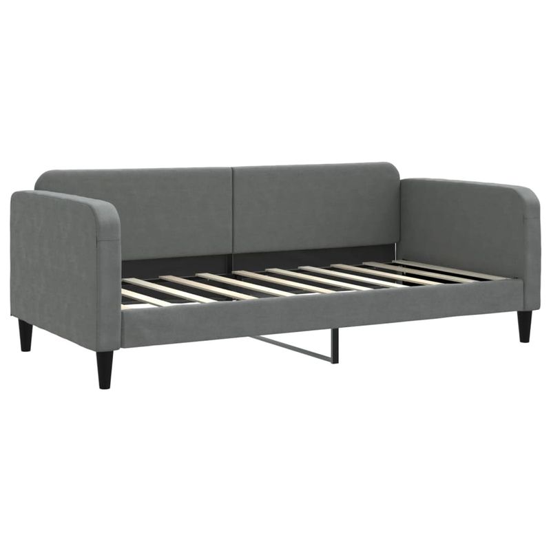 Casa si Gradina - Mobilier - Paturi si accesorii - Paturi - Pat de zi cu extensie, gri inchis, 90x190 cm, textil - Infinity.ro