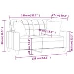 Casa si Gradina - Mobilier - Canapele si coltare - Canapele - Canapea cu 2 locuri cu pernute, negru, 140 cm, piele ecologica - Infinity.ro