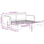 Casa si Gradina - Mobilier - Paturi si accesorii - Paturi - Pat de zi cu extensie, gri inchis, 90x190 cm, textil - Infinity.ro