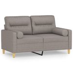 Casa si Gradina - Mobilier - Canapele si coltare - Canapele - Canapea cu 2 locuri cu pernute, gri taupe, 120 cm, textil - Infinity.ro