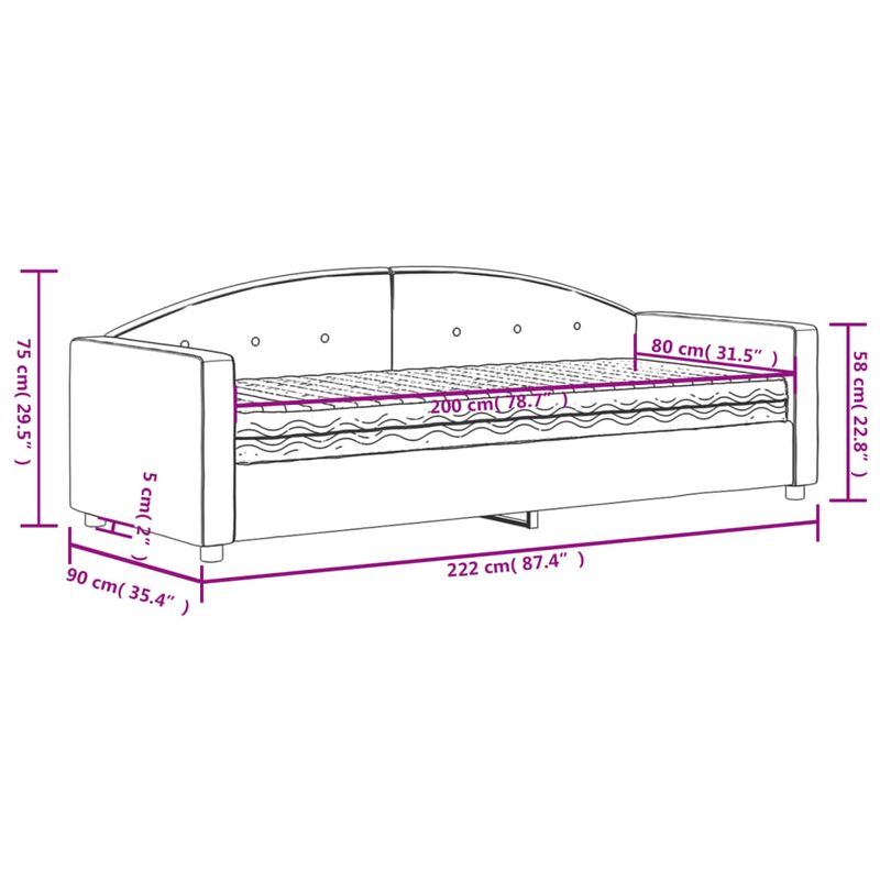 Casa si Gradina - Mobilier - Paturi si accesorii - Paturi - Pat de zi cu saltea, albastru, 80x200 cm, catifea - Infinity.ro